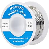 HGMZZQ 60/40 Tin Lead Solder Wire with Rosin core for Electrical Soldering 0.031 inch(0.8mm-50g)