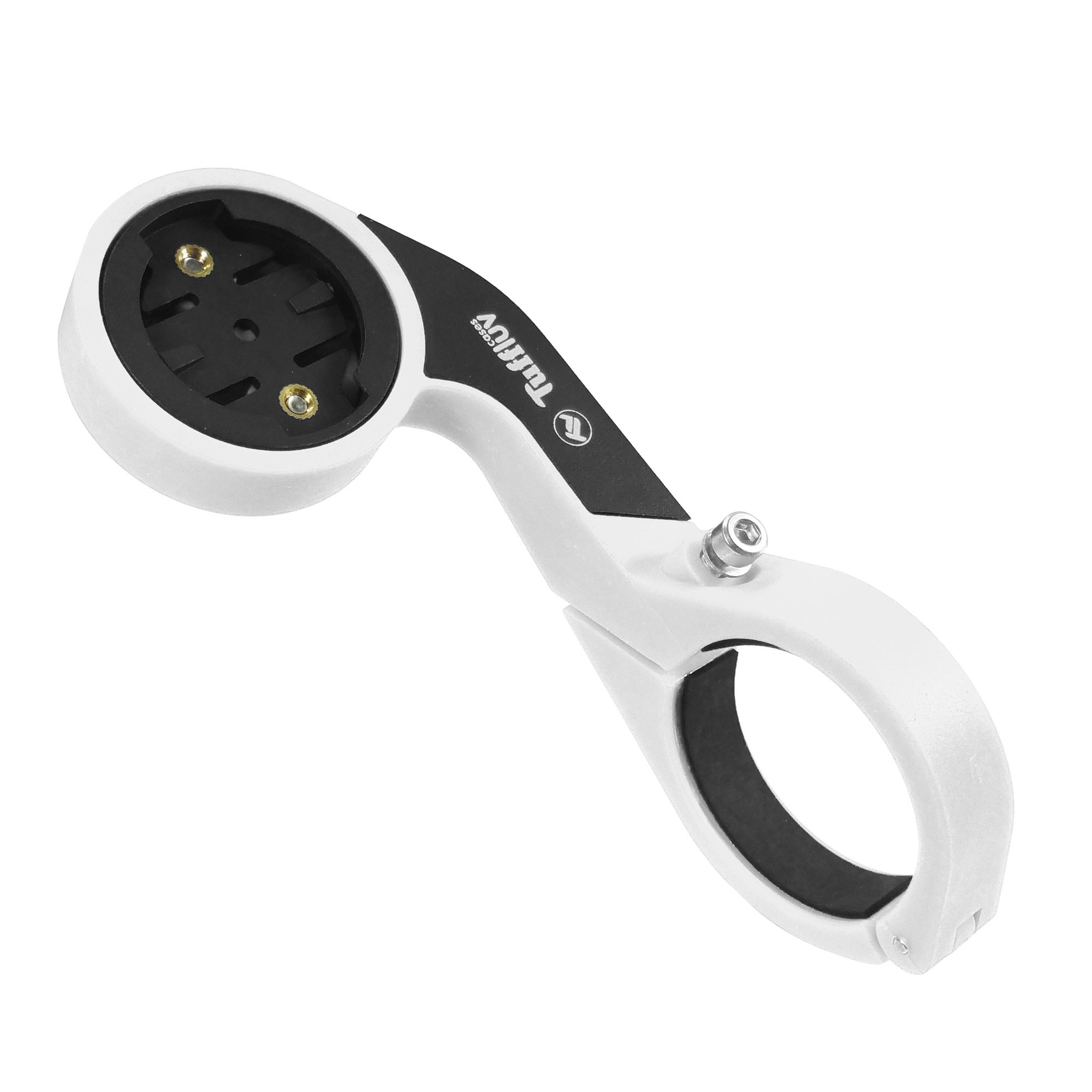 TUFF LUV Out-Front Funk-E Mount (Compatible with Garmin Edge 500 510 520 530 800 810 820 830 Touring) - Black/White