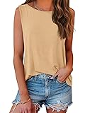 Aoysky Womens Tank Tops Crew Neck Solid Color
