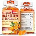 Calcium Magnesium Zinc Gummies with D3 &B6 &K2,1000mg Calcium Gummies with 300mg Magnesium Support Bone & Muscle for Adults and Teens,Sugar Free (60 Count (Pack of 2))