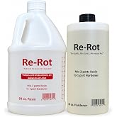 Re-Rot Liquid Wood Rot Repair Kit, 96 oz Penetrating Epoxy Resin | Repairs Rotted Wood with Penetrating Epoxy Resin That Strengthens, Seals, &amp; Waterproofs Damaged Wood