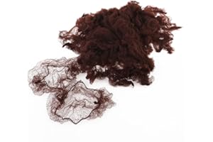 WRESTY 40 Pieces Coffee 50cm Invisible Hair Net Elastic Mesh Hair Bun Nets Bun Cover For Gym Ballet