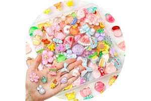 100Pcs Cute Resin Charms Bulk,Random Assorted Resin Flatback Charms for DIY Crafts - Colorful Embellishments for Scrapbooking