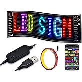 GOTUS LED Car Sign,Programmable Scrolling LED Sign,Bluetooth APP,DIY Design Animations,Text, Graffiti,Colour (15''x4'')