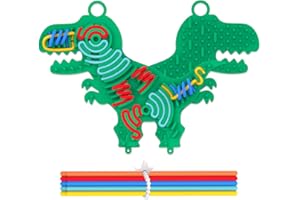 SIFONOL Silicone Sensory Activity Board,Double-Sided Busy Board for Fine Motor Skill,Fidget Toy for Calming, Stress, Anxiety, ADHD , Autism , Silent, No Mess , Kids 3+ & Adults(Dinosaur,Green)