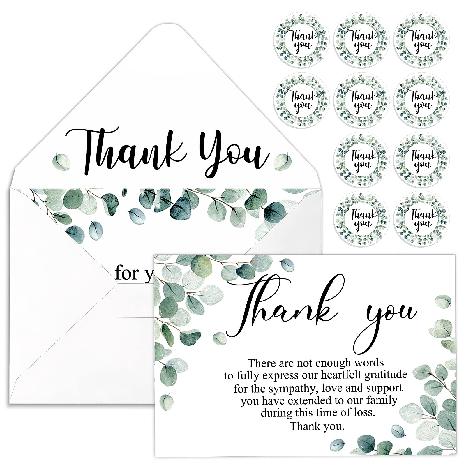Mua Marspark 50 Pack Thank You Sympathy Cards with Envelopes, Elegant ...