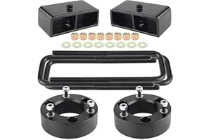 PROEZE 3" Front + 2" Rear Leveling Lift Kit for 2004-2023 Titan, 3" Front Strut Spacers and 2" Black Leveling Lift Block Kit Extended Square U-Bolts Compatible with 2004-2023 Titan 2WD/4WD 2X2/4X4