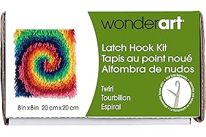 WonderArt 426140C Latch Hook Kit, 8" X 8", Twirl