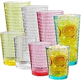 AKMQYM Acrylic Clear Highball Plastic Cups | Plastic Reusable Tumblers 16oz & 22oz (Set of 8) | Stackable | BPA-free Tumblers | Shatterproof | Top-rack Dishwasher Safe