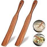 2Pcs Skinny Spurtle for Sourdough Starter, Reaching Bottom of Jars, Dough Whisk, Stirring, Mixing, Wooden Stir Spurtles, Kitc