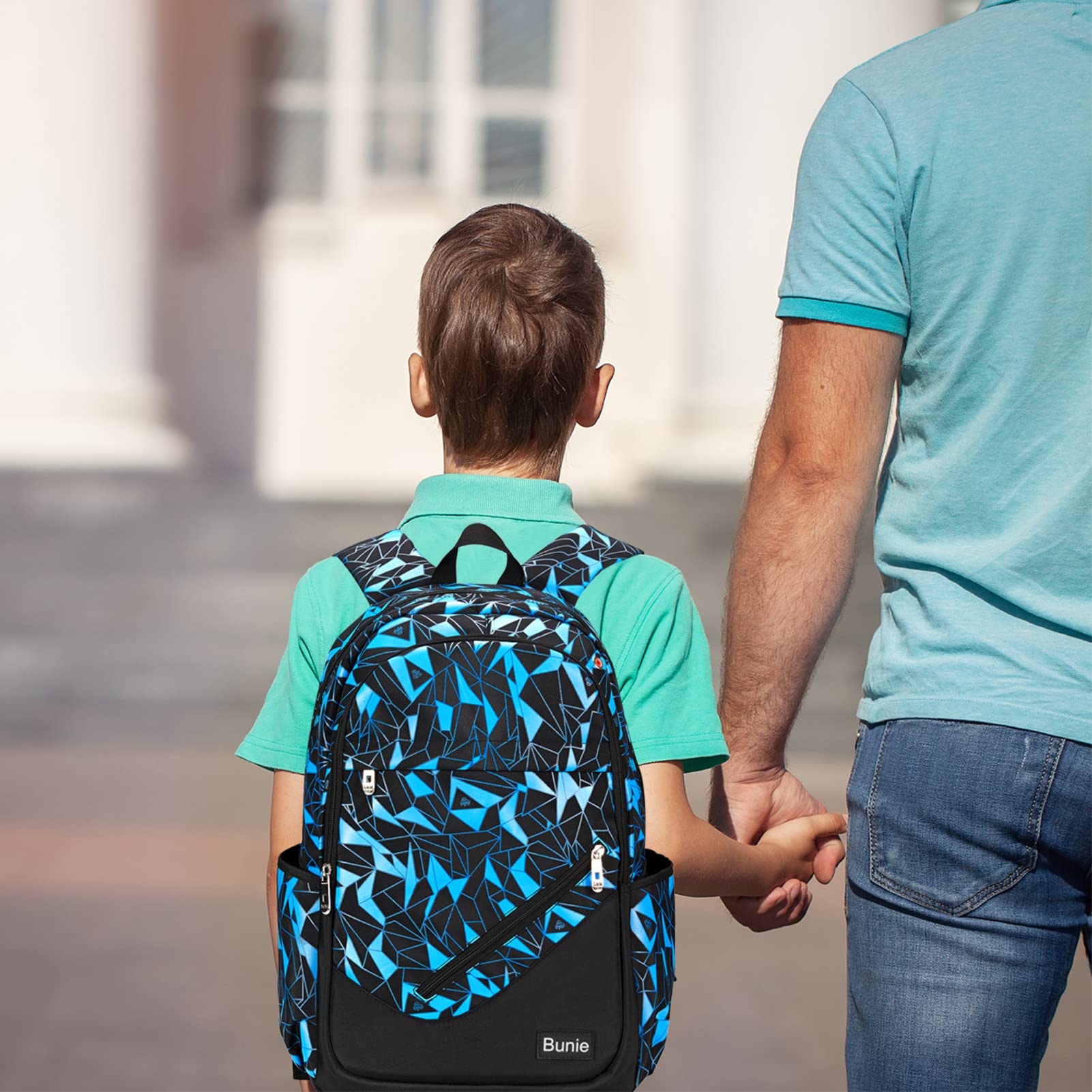 bunie Schulrucksack Jungen Teenager Kinder Große Schule Rucksack Mädchen Schultasche Coole Schulranzen Jungen 2 3 4 5 6 7 Klasse Ranzen Oder 8 9 10 11 12 13 14 15 Jahre School bag for Boys Sets Blau 6