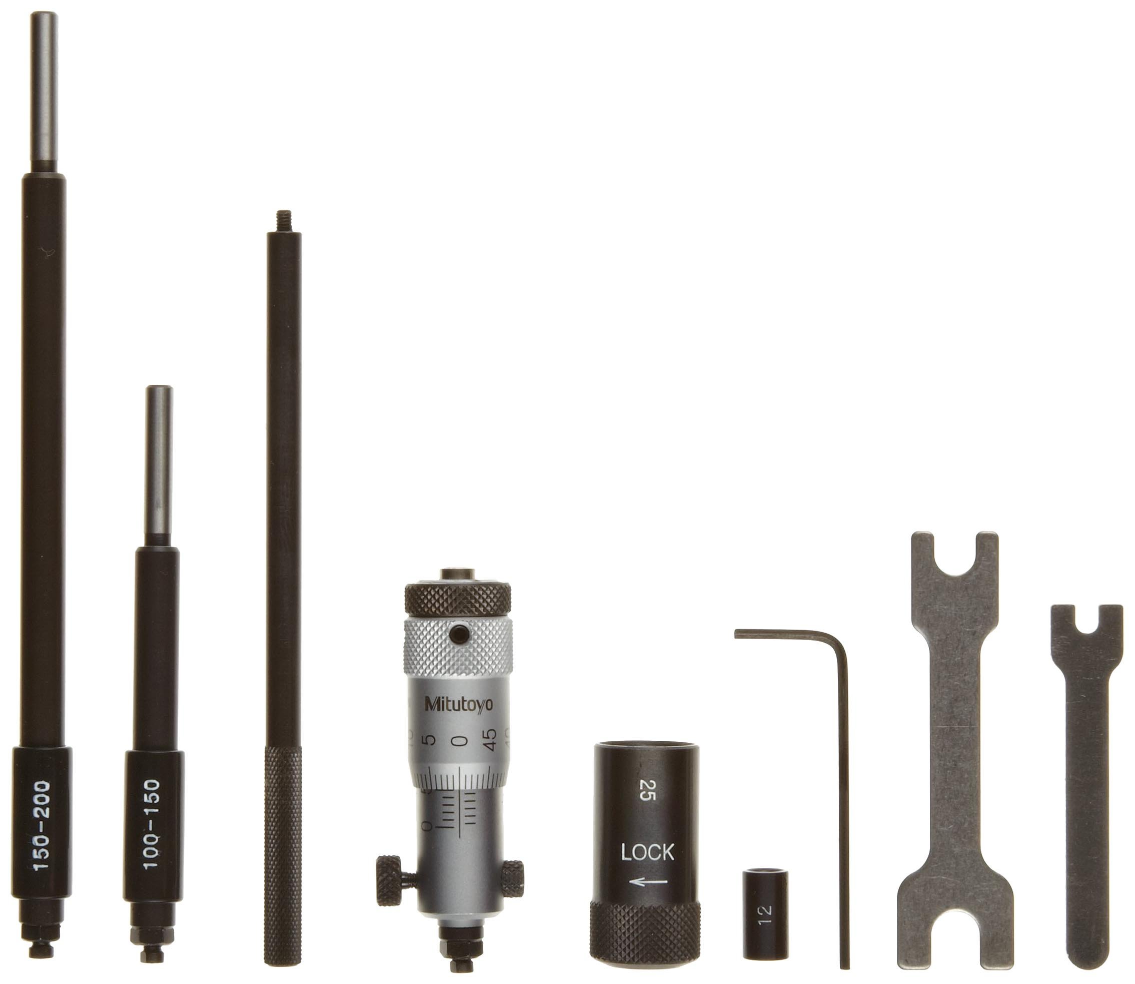 Mitutoyo 141-205 Interchangeable Rod Inside Micrometre, Range 50 mm-200 mm