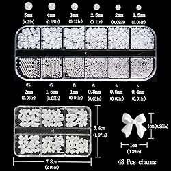 VOTACOS Nail Art Charms White Bow Nail Rhinestones