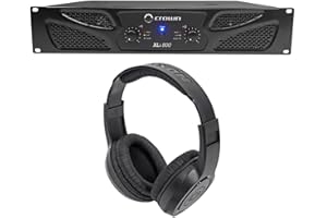 Crown Pro XLi800 600w 2 Channel DJ/PA Power Amplifier Professional Amp XLI 800 Bundle with Samson SR350 Over Ear Closed Back Studio Reference Monitoring Stereo Headphones