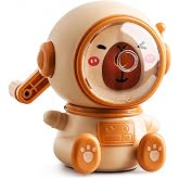 Cute Capybara-Shaped Pencil Sharpener, Manual Hand Crank, Auto-Feed | Anti-Jam, 3 Adjustable Points, Colored Pencils &amp; Various Shapes, Astronaut Desktop Sharpener for Kids, School, Office