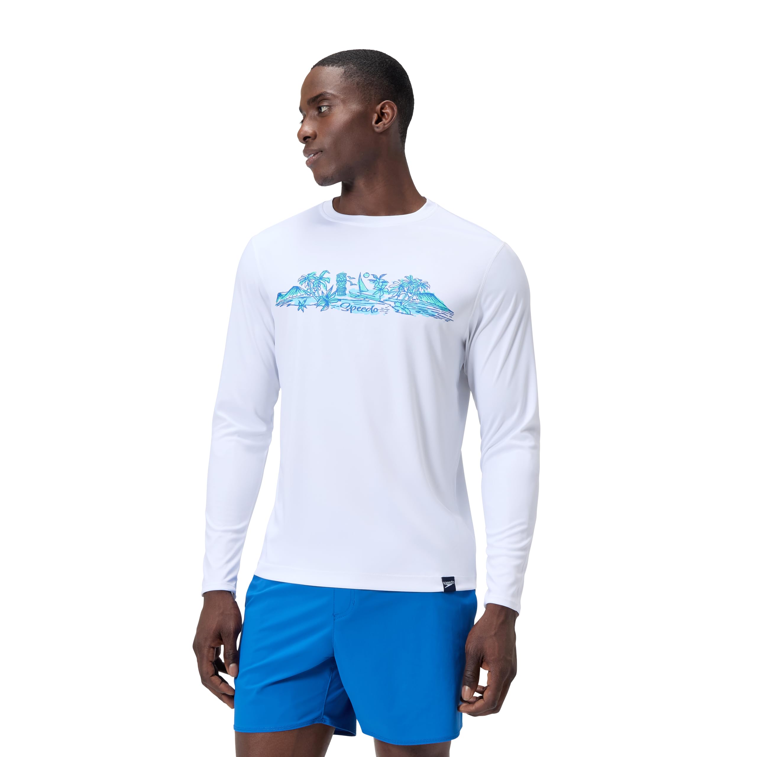 Speedo Men’s Uv Swim Shirt Graphic Long Sleeve Tee