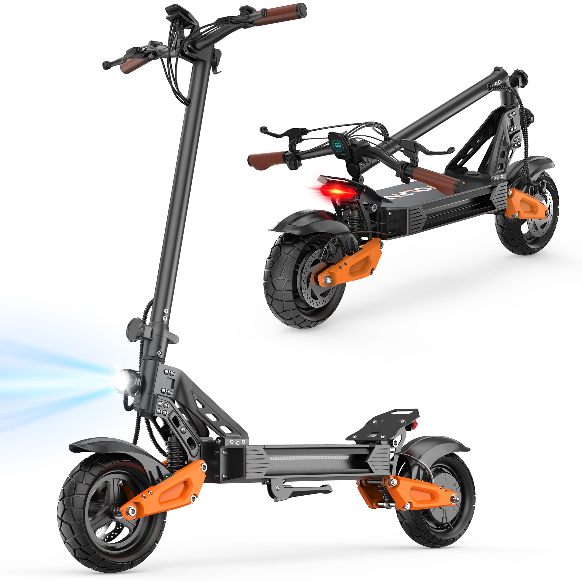 VOLPAM 10 Inches Electric Scooter, Dual Suspension, 21-31MPH Top Speed, 500-800W Powerful Motor, 28-31 Miles Long Range, Dual Braking, Max Load 264 lbs Image