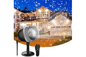SOMKTN Christmas Snowfall Projector Lights, Holiday Projector Lights Waterproof Snow Flurries Landscape Spotlight with Remote for Xmas Party Wedding Home Decor