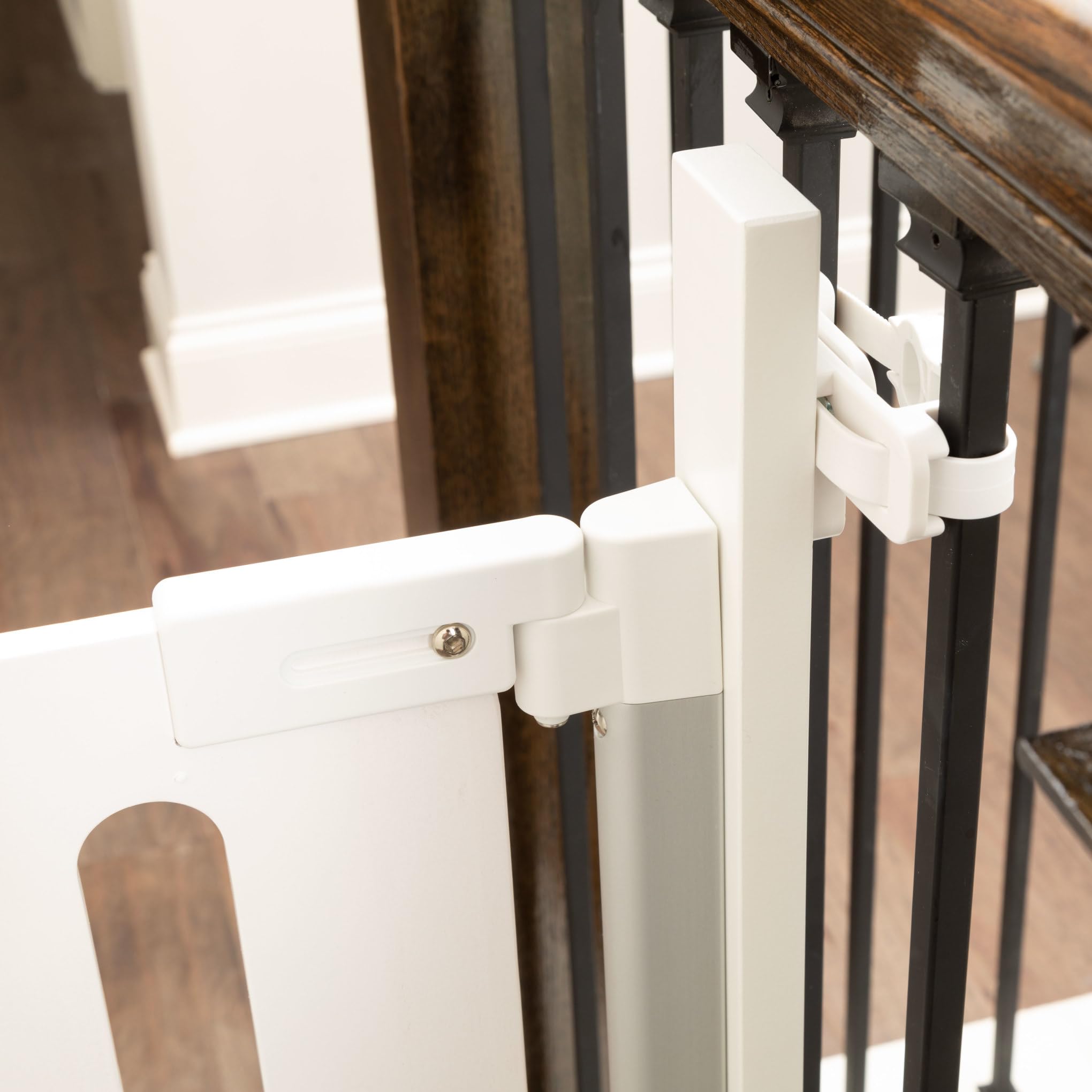 Qdos Safety Universal Stair Mounting Adapter for All Baby Gates | White | Universal Solution for Gate Installation on Banisters and Spindles - No Screws in Banister - Easy Installation