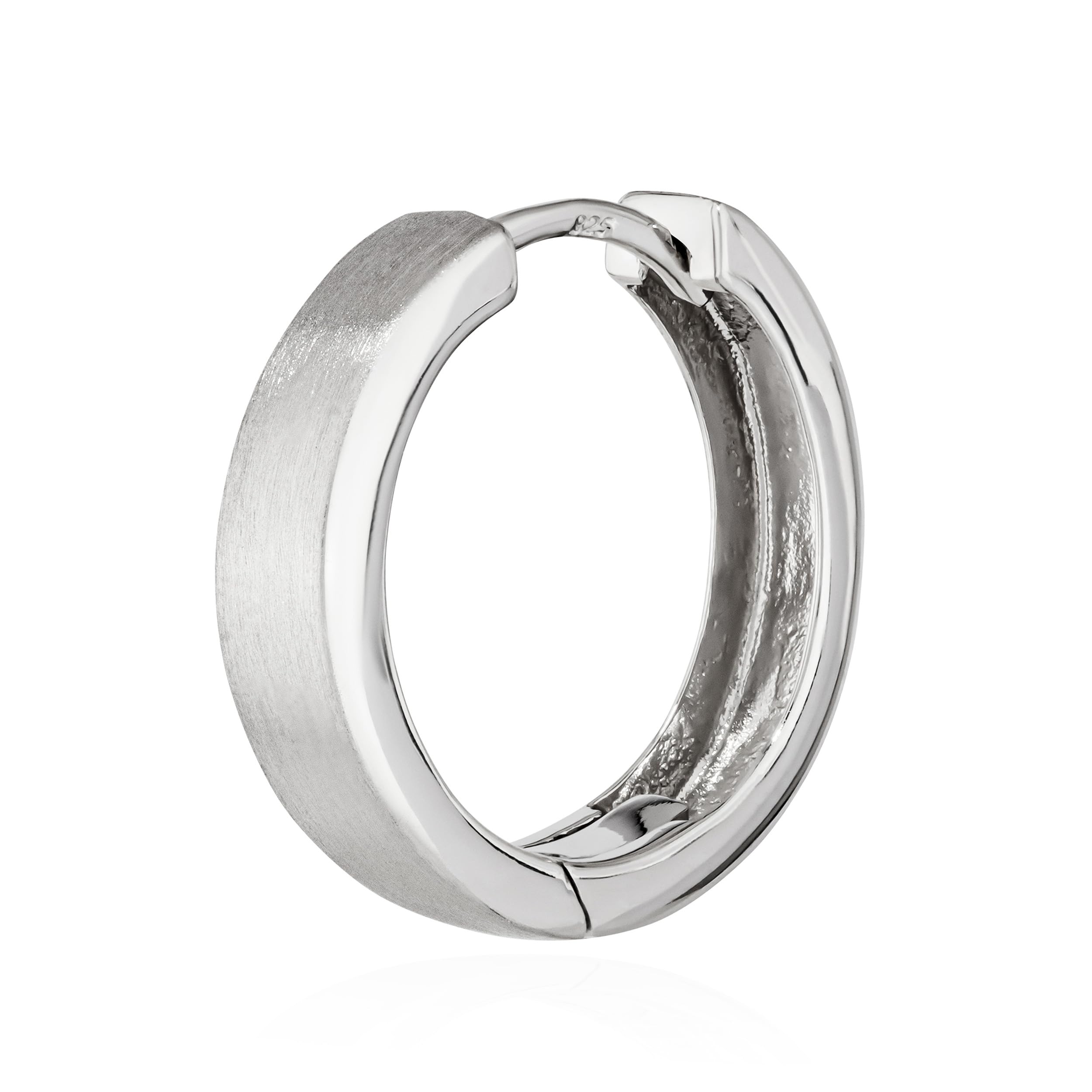 NKlaus silver single 925 sterling silver hinged earring 17,7mm matt tarnish 4798