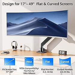MOUNTUP Heavy Duty Monitor Arm for 49 inches, 44