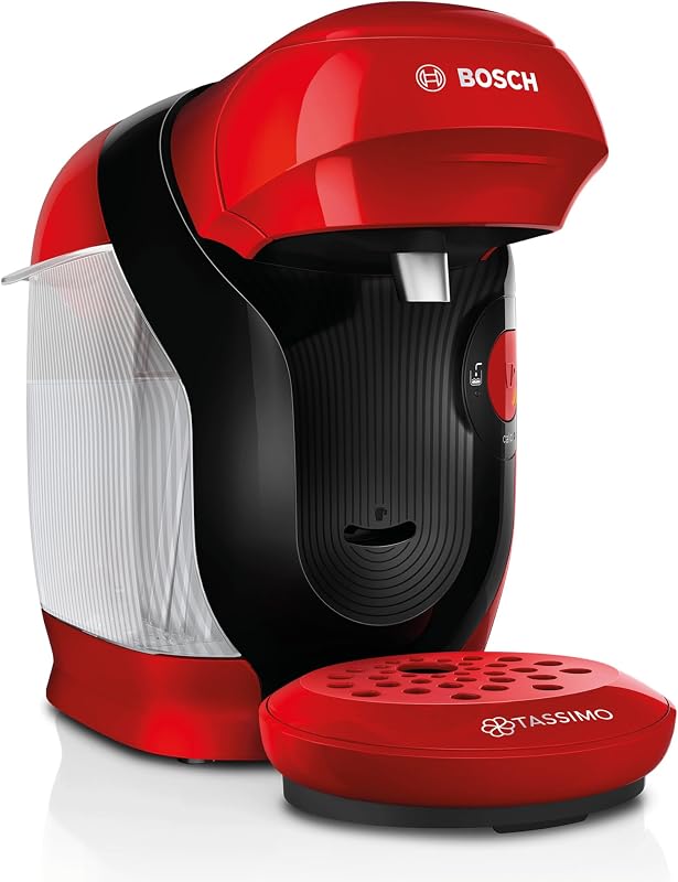 Tassimo Style friendly Kapselmaschine TAS113E, über 70 Getränke, geeignet für alle Tassen, vollautomatisch, nachhaltig, platzsparend, 1400 W, rot