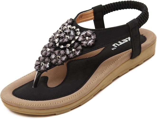 Amazon Com Meeshine Women S Summer Thong Flat Sandals T Strap