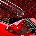 Red Forged Carbon Fiber Vinyl Wrap Self Adhesive Film, High Gloss Car Wrap Vinyl Roll Bubble Free with Air Release Technology, Perfect for DIY Cars Motorcycle Protection (Red High Gloss, 1ft x 5ft)