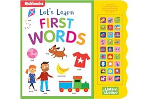 Let’s Learn First Words – Interactive 27-Button Sound Book for Babies & Toddlers | Early Learning Board Book with Adorable Ar