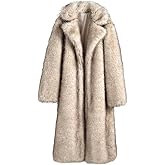 LISHUVICKSIONSTU Women's Shaggy Faux Fur Warm Maxi Overcoat Outwear,Fluffy Winter Parka Long Jackets Coats