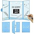 Crenics Baby Shower Decorations for Boy, Cute Baby Shower Signature Board with Picture, Blue Baby Shower Guest Book Alternati
