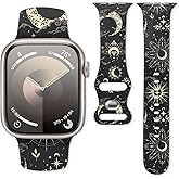 Sport Watch Bands Compatible with Apple Watch Band 38mm 40mm 41mm for Women Men, Adjustable Soft Silicone Replacement Smartwatch Wristband for iWatch Series 7 6 5 4 3 2 1 SE(H)