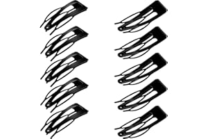 Chinco 24 Pcs Double Grip Hair Clips Metal Snap Clips Women Barrettes for Hair Making, Salon Supplies(Black,2 Inch)