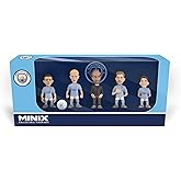 MINIX COLLECTIBLE FIGURINES – 5-Pack of Manchester City Stars (7cm) – Haaland, De Bruyne, Foden, Álvarez & Pep Guardiola – Official Licensed Mini Football Figures for Fans & Collectors