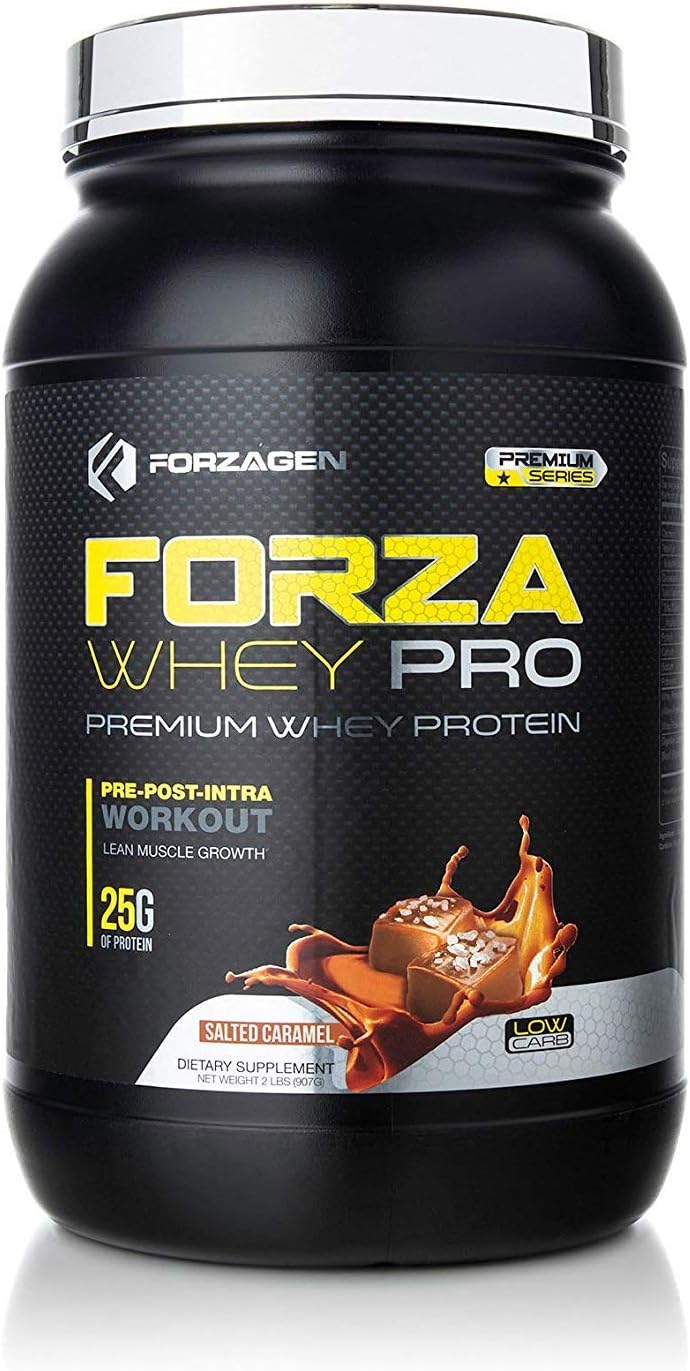 Forzagen Whey Protein Powder - Protein Shakes with 25g of Protein Low Carb Protein Powder | No Sugar Added | Best Protein Powder Tasting | Mass Gainer | Weight Gainer (2Lbs, Salted Caramel)