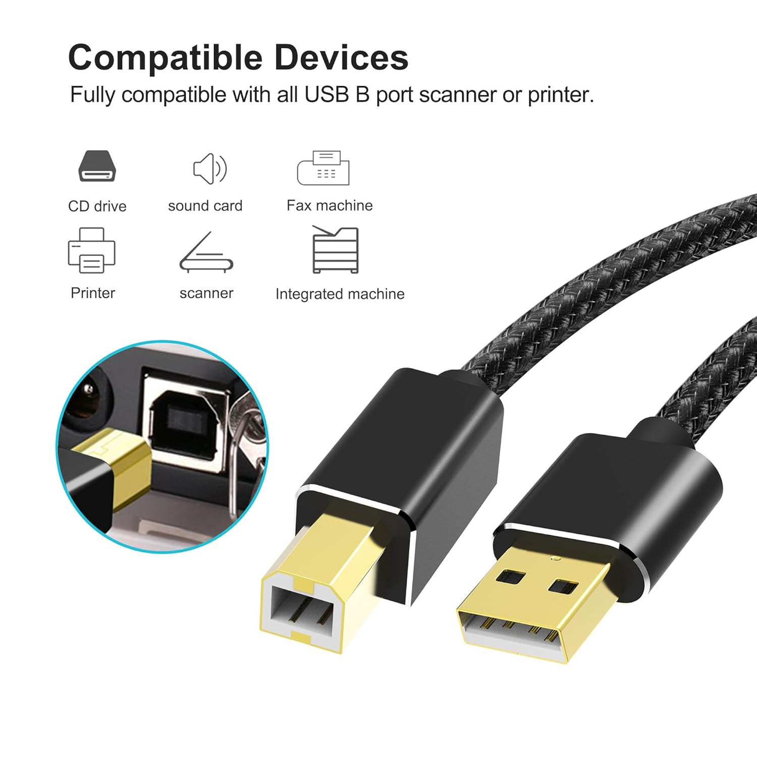 long printer cable