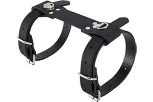 Dream Apparel Blanket Straps for Carrying, Adjustable Leather Carry Straps Motorcycle Bed Roll Picnic Bedroll Carrier, Black