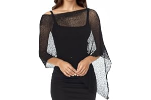 Baonmy Womens Sheer Poncho Top Lightweight Summer Crochet Knit Mesh Shrug Shawl Off Shoulder Beach Cover Up Asymmetrical Tops