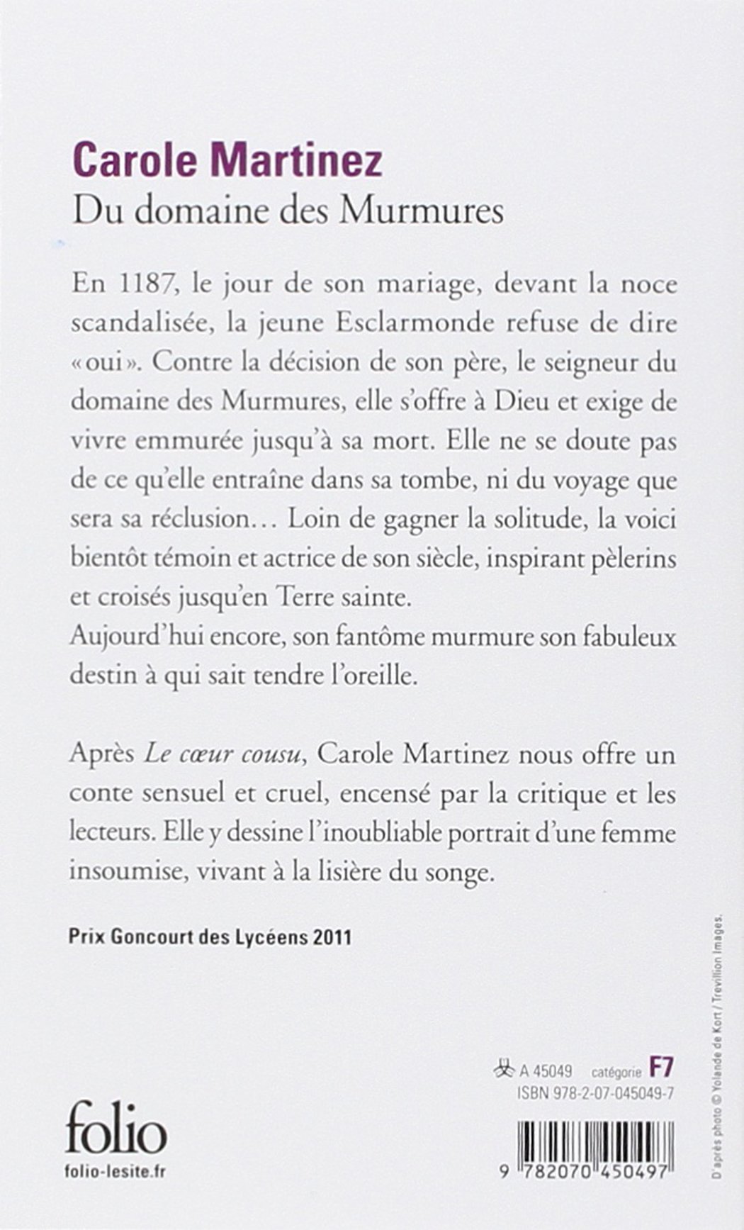 Du Domaine Des Murmures Folio Amazon Co Uk Martinez Carole 9782070450497 Books