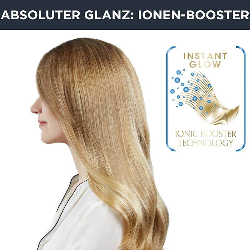Studio Dry Glow Haartrockner, 2100 Watt, Föhn mit Diffusor für Locken, 3 Temperatur- und 2 Geschwindigkeitsstufen, Ionenfunktion, Kaltlufttaste, weiß/roségold, CV5830