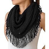 stylesilove Women Cozy Knit Tassel Infinity Loop Scarf - 8 Colors