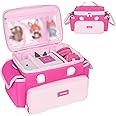 Jaffzora Carrying Case Fits for Toniebox & Little Tikes Story Dream Machine Starter Set, Cute Storage Bag Compatible with Toniebox Audio Player, Tonies Characters and Accessories, Rose Red(Bag Only)