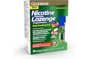 GoodSense Mini Nicotine Polacrilex Lozenge, 4 mg (nicotine), Stop Smoking Aid, Mint Flavor; quit smoking with mint nicotine lozenge, 81 Coun
