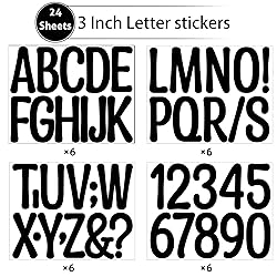 24 Sheets Large Letter Stickers 3 Inch 300 PCS