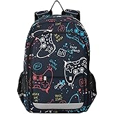 Sletend Backpack Gaming Gamepad Pattern Toddler School Bags Child Lightweight Preschool Large Bookbags for Girls-Boys Middle-School Elementary
