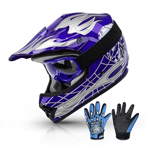 Amazon.com: TCMT DOT Youth Kids Dirt Bike Helmet Youth Motocross Helmet Full Face ATV Four Wheeler Motorcycle BMX Helmet for Boys Girls, Off-Road Protective Gear with Goggles Gloves New : Automotive in