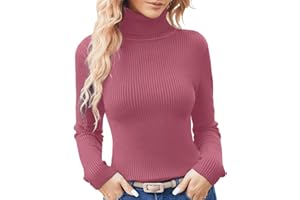 Turtleneck Thermal Underwear for Women Ribbed Long Sleeve Shirts Fall Winter Soft Lightweight Base Layer Shirt