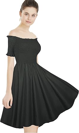 black off the shoulder dress amazon