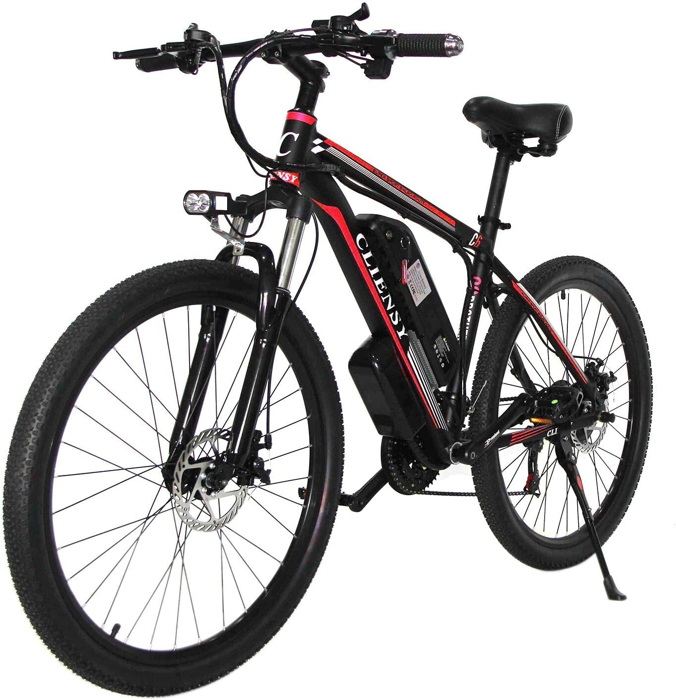 CLIENSY 26" Aluminum Electric Mountain Bike, 350W 20Mph E-Bike with Removable 36V 10AH Lithium Battery, 21 Speed Electric Bicycle for Adults