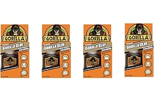 Gorilla Original Gorilla Glue, Waterproof Polyurethane Glue, 2 Ounce Bottle, Brown, (Pack of 4)